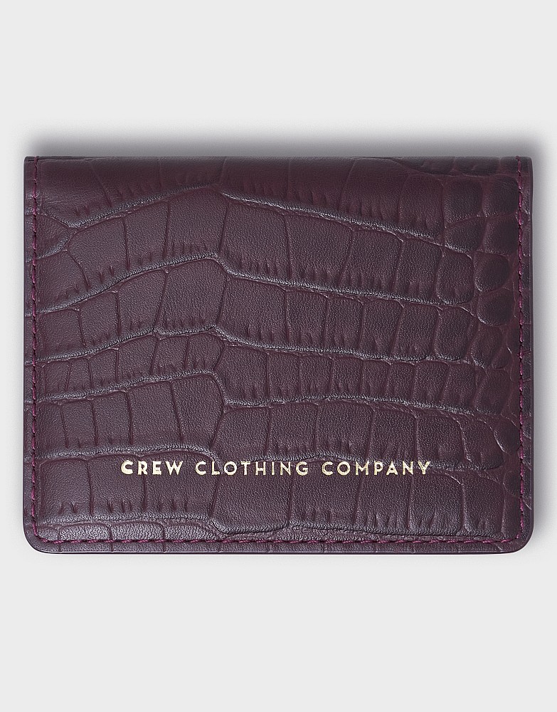 Leather Card Holder in Burgundy