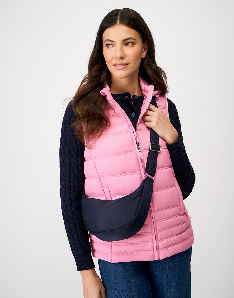 Nylon Mini Half Moon Bag in Navy