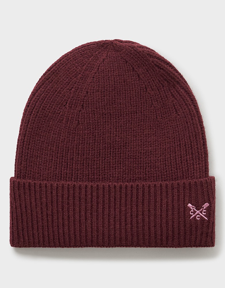 Knitted Beanie in Burgundy