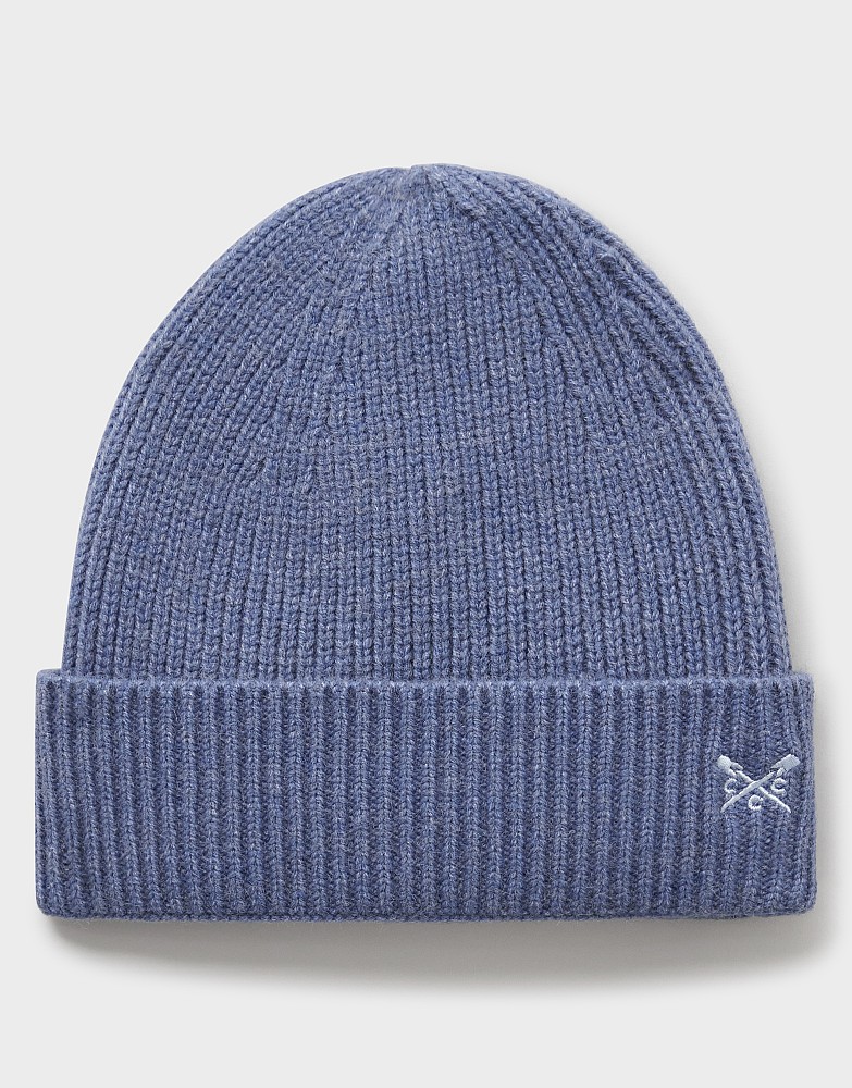 Knitted Beanie in Blue Marl