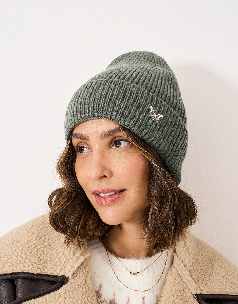 Knitted Beanie in Olive