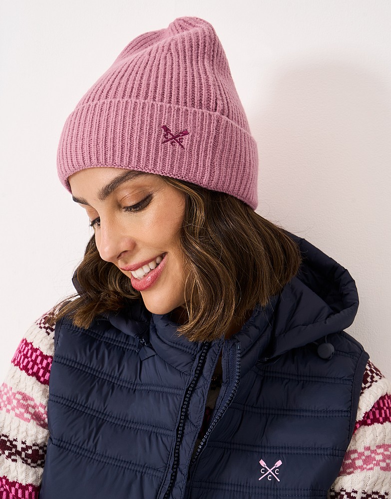 Knitted Beanie in Pink Marl