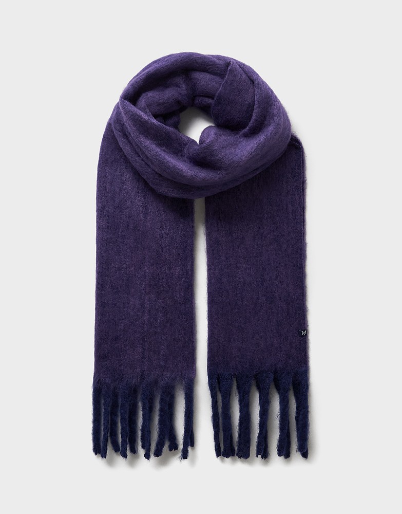 Two Tone Tassel Scarf in Berry