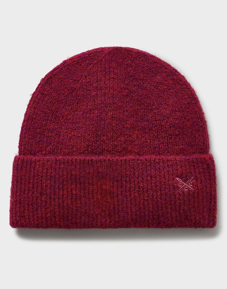 Space Dyed Knitted Hat in Burgundy