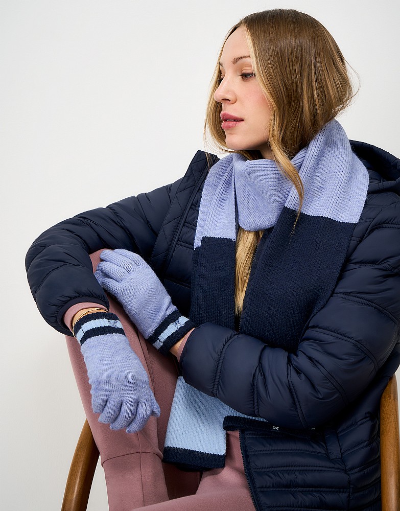 Colourblock Gloves in Purple Marl