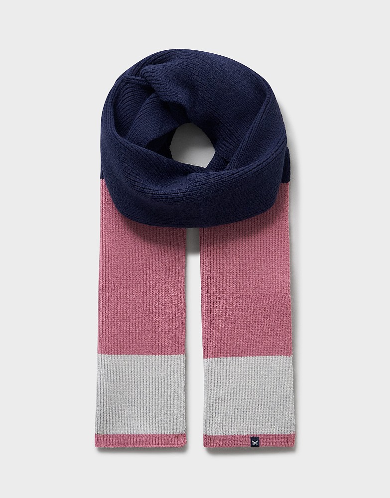 Colour Block Scarf in Navy and Pink