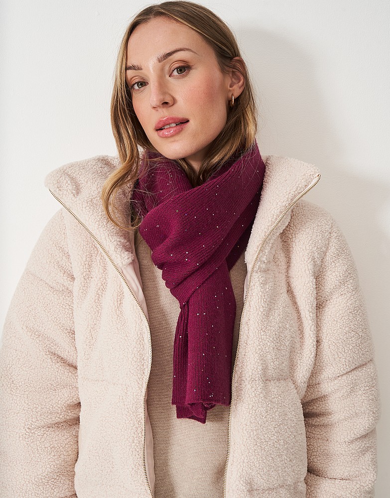 Glitterball Scarf in Beet Red