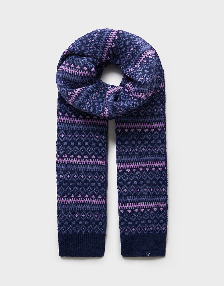 Fairisle Scarf in Navy
