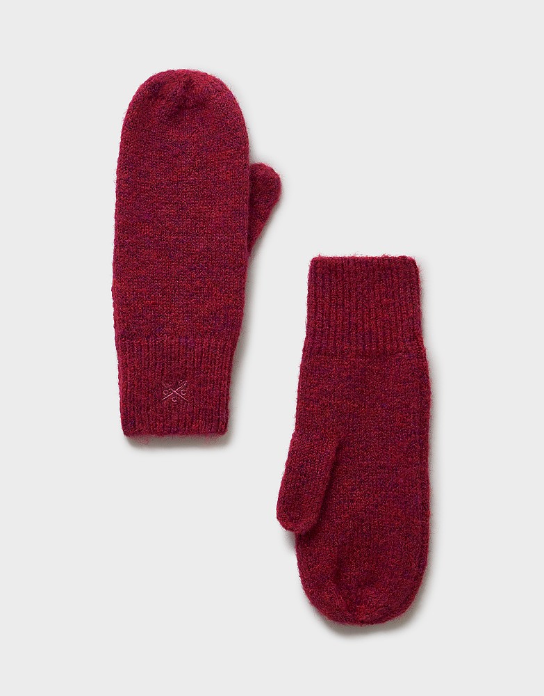 Space Dyed Mittens in Burgundy