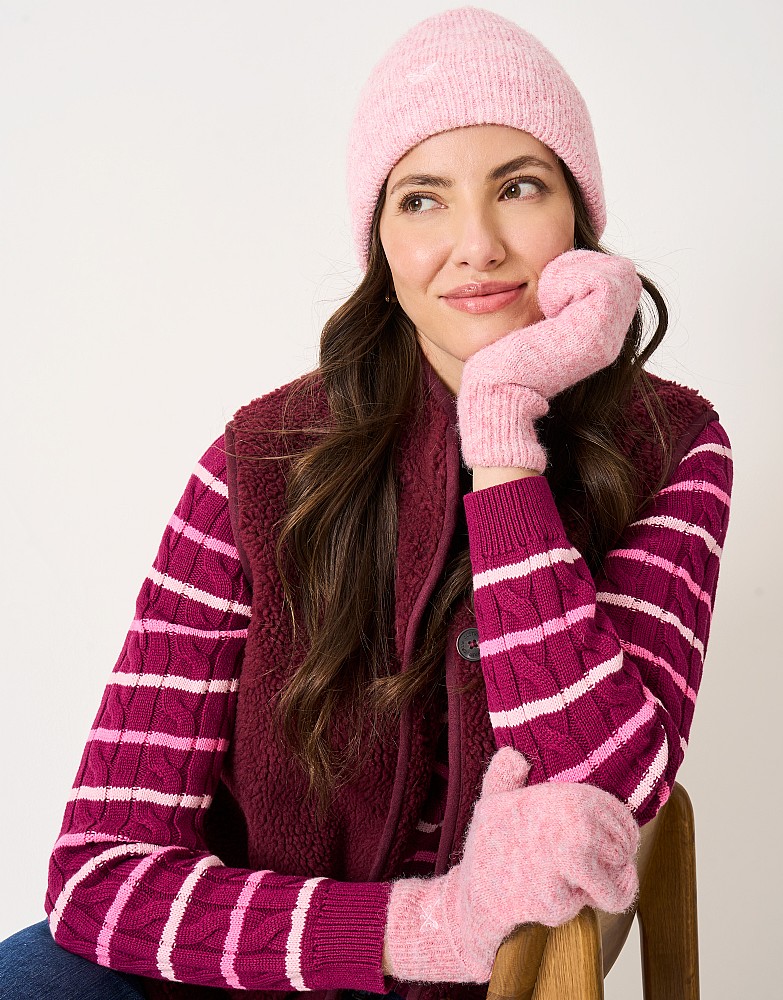 Space Dyed Mittens in Rose Pink