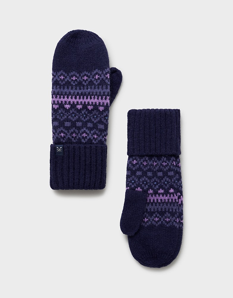 Fairisle Mittens in Navy