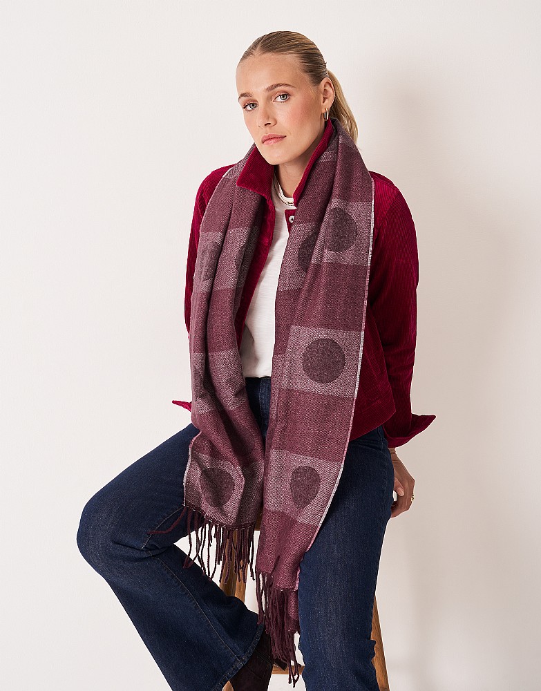 Polka Dot Scarf in Burgundy
