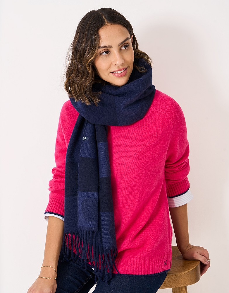 Polka Dot Scarf in Navy