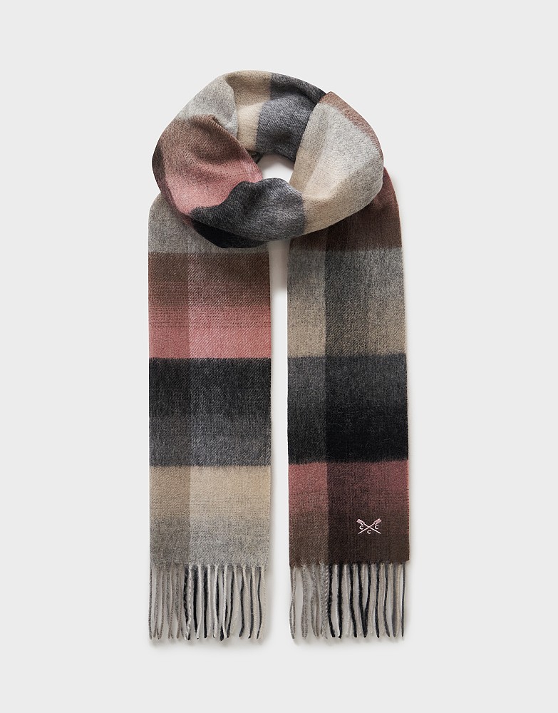 Wool Scarf in Black Check