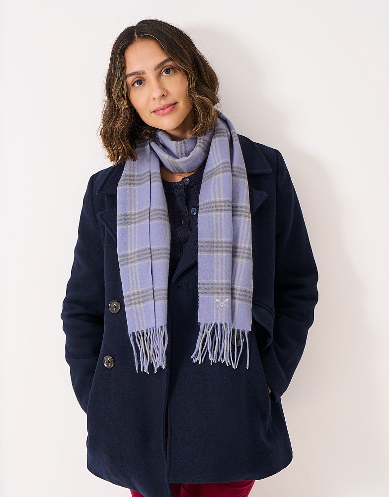 Wool Scarf in Mauve Check