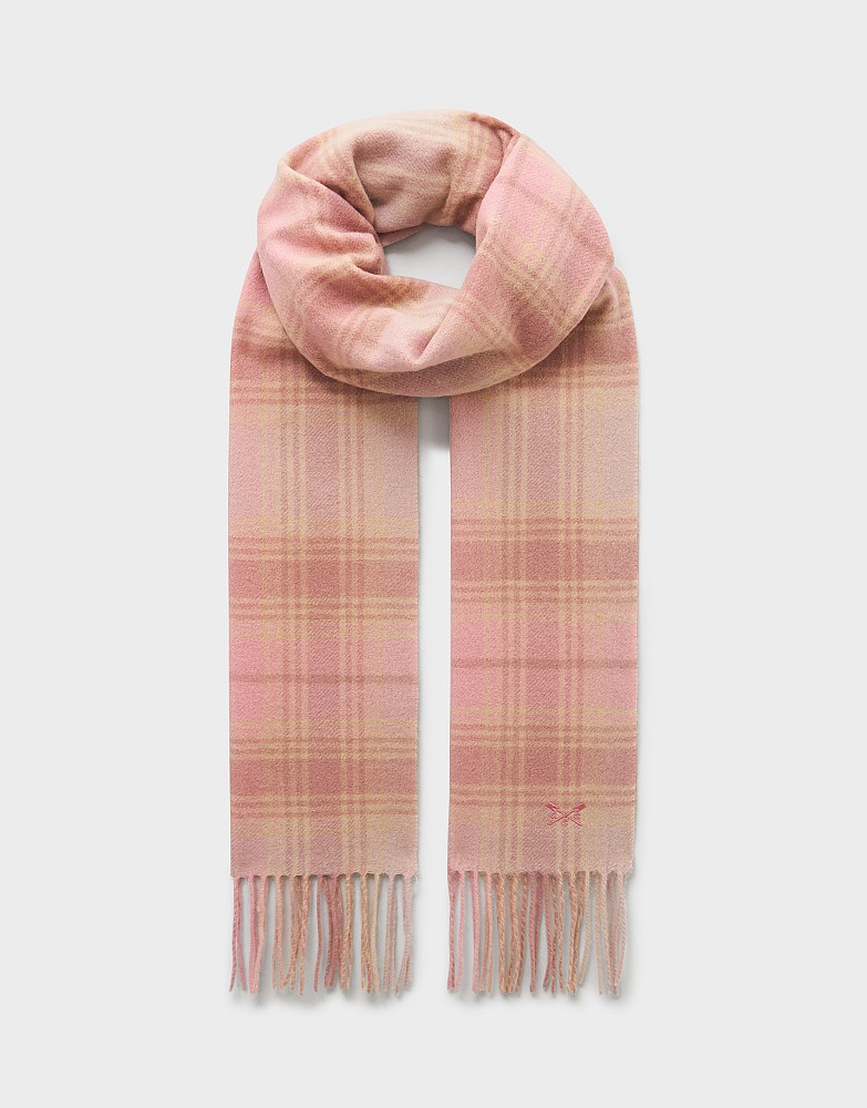 Wool Scarf in Pink Check