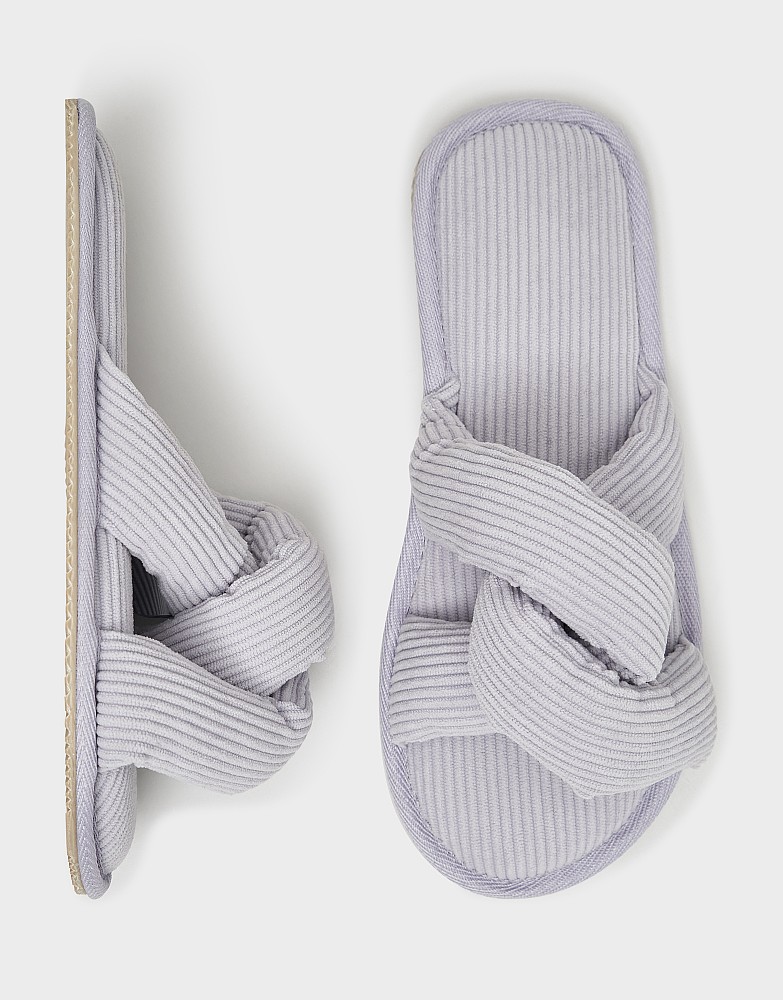 Twist Front Slipper in Grey