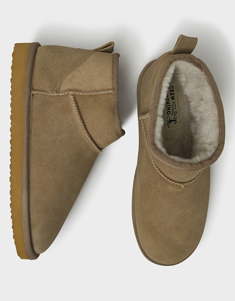 Suede Slipper Bootie in Taupe