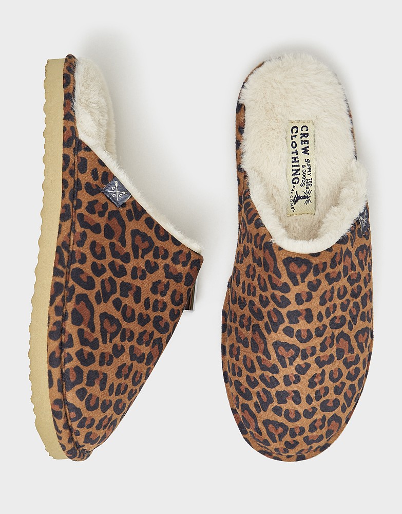 Printed Close Toe Mule Slipper in Leopard