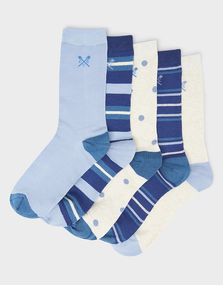 5 Pack Bamboo Sock in Blue