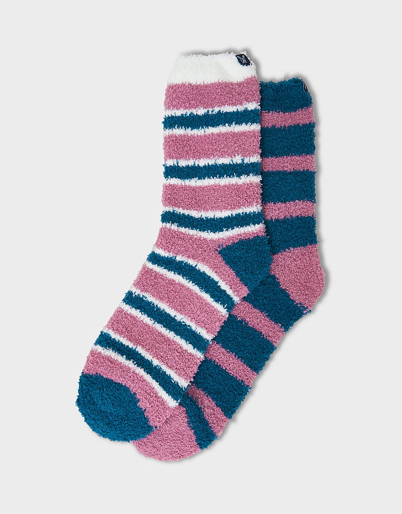 2 Pack Fluffy Socks in Blue & Pink