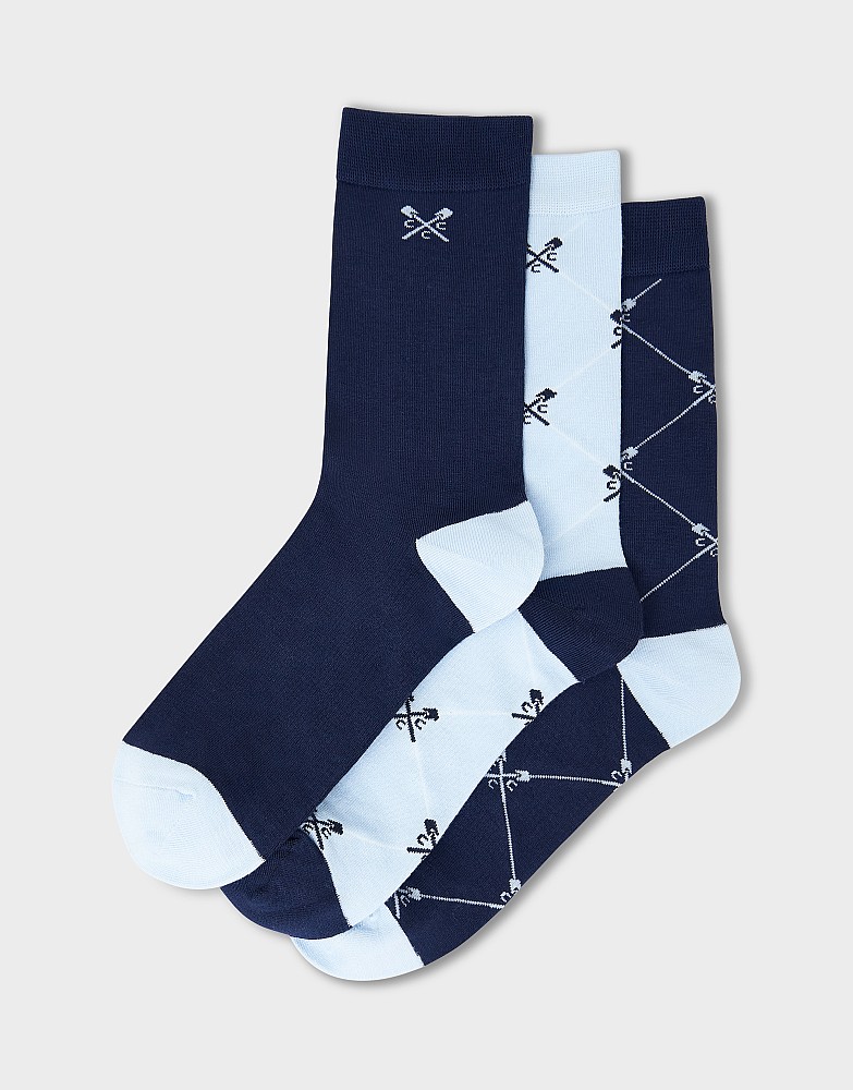 3-Pack Bamboo Socks in Navy & Blue