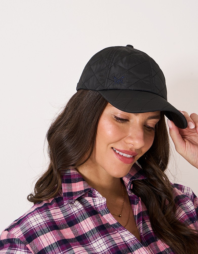 Quilted Nylon Cap in Black