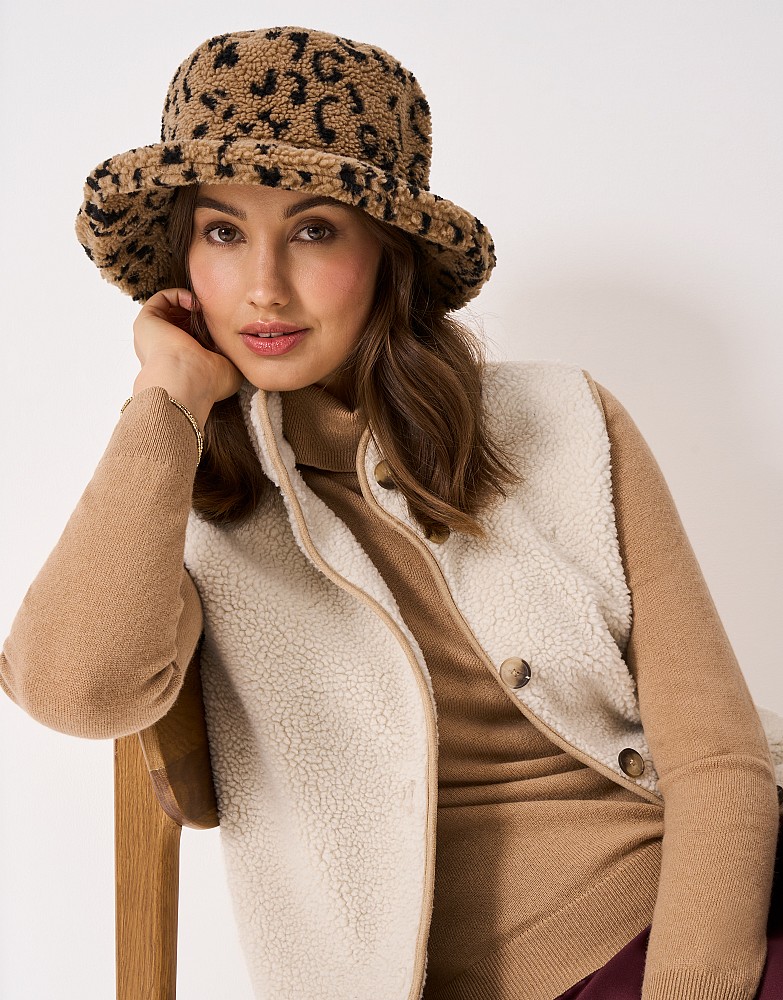 Borg Bucket Hat in Leopard Print