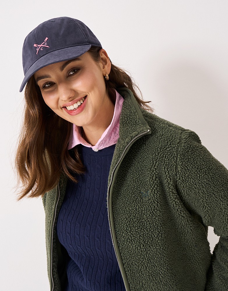 Cotton Crew Logo Cap in Navy