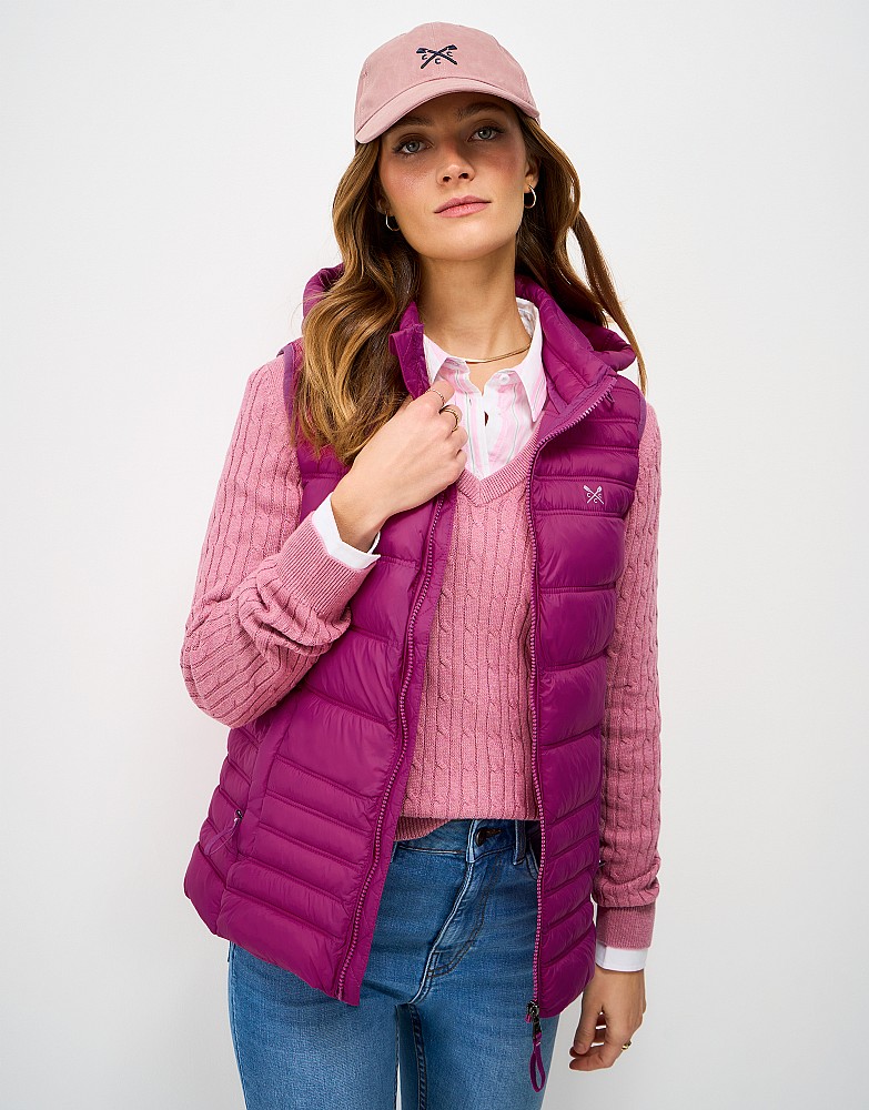 Lightweight Padded Gilet in Fuchsia Pink