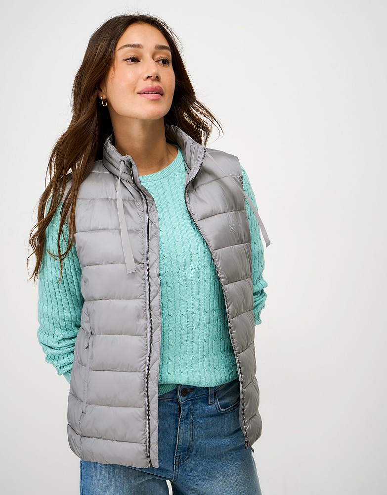Metallic Padded Gilet in Silver