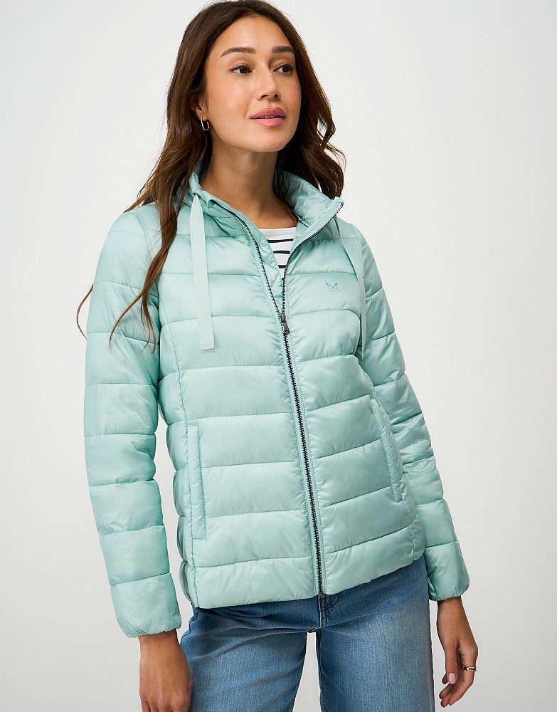 Metallic Padded Jacket in Light Blue