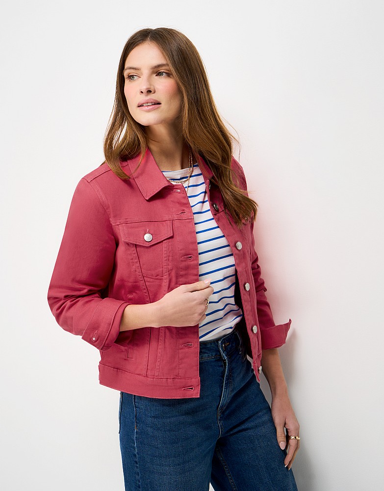 Denim Western Jacket in Red
