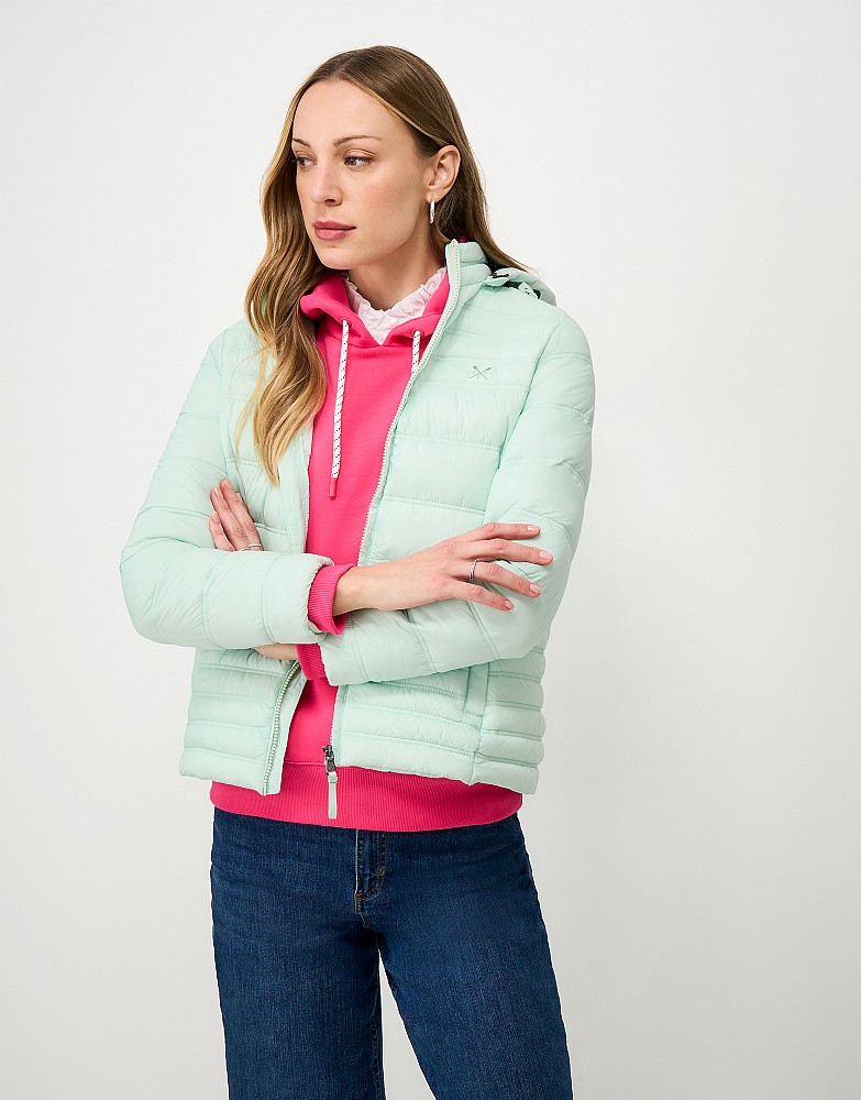 Lightweight Padded Jacket In Aqua Green