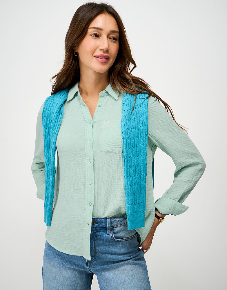 Harlie Shirt in Turquoise Blue