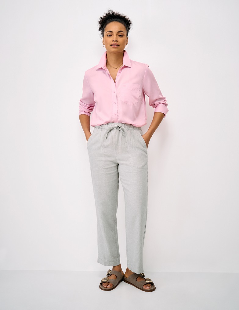 Relaxed Fit Viscose-Lyocell Shirt in Pink