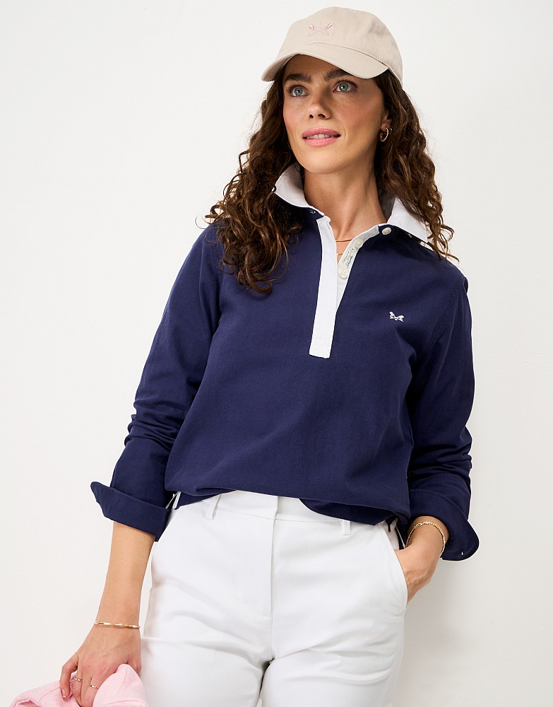 Long Sleeve Rugby Shirt in Navy