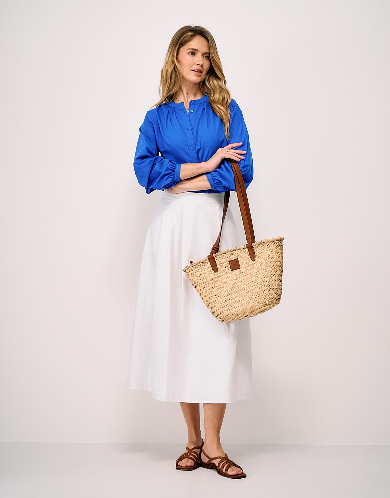 Louisa Button Through Blouse in Blue