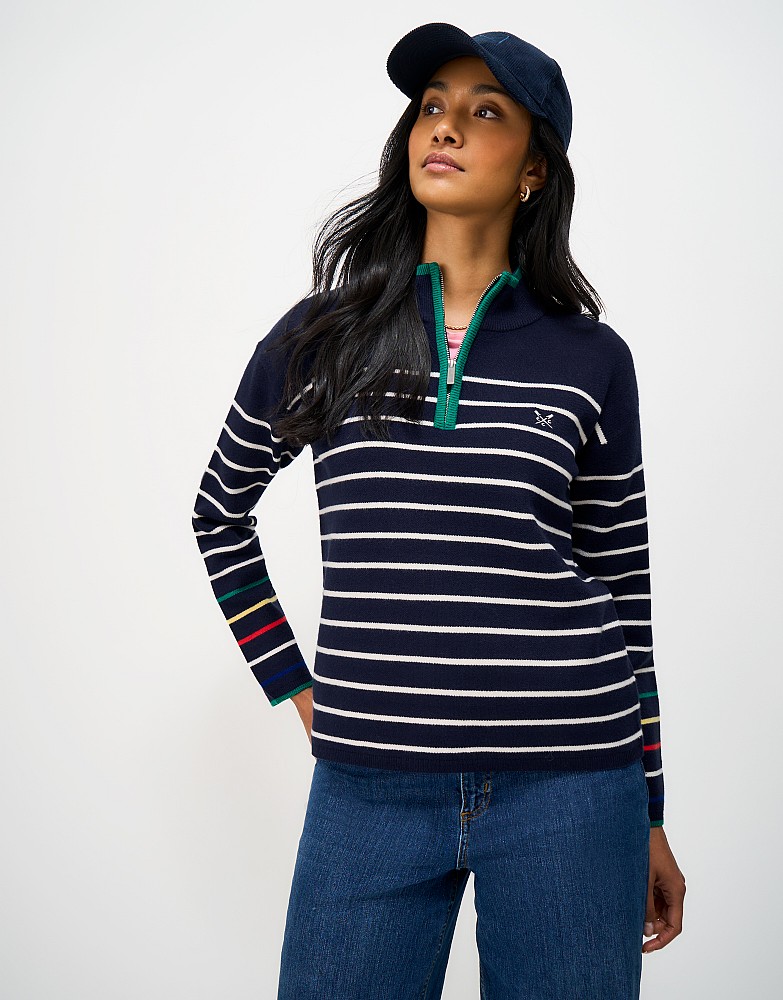 Kiefer Half Zip Jumper in Navy