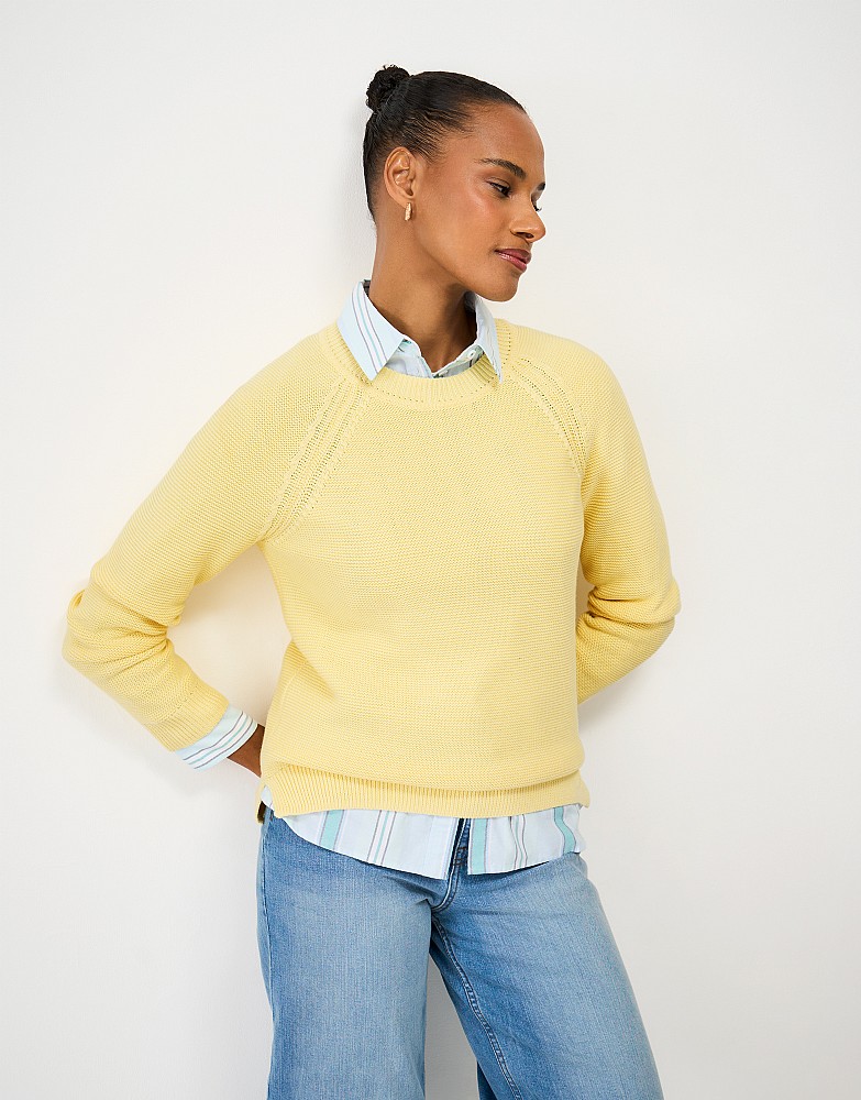 Cotton Stitch Jumper in Yellow