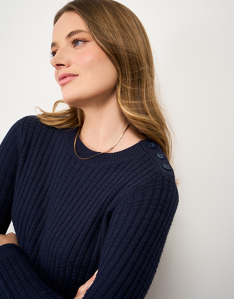 Tillie Textured Jumper in Navy