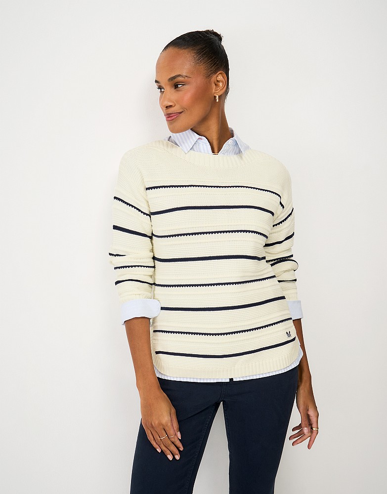 Tali Jumper in White and Navy