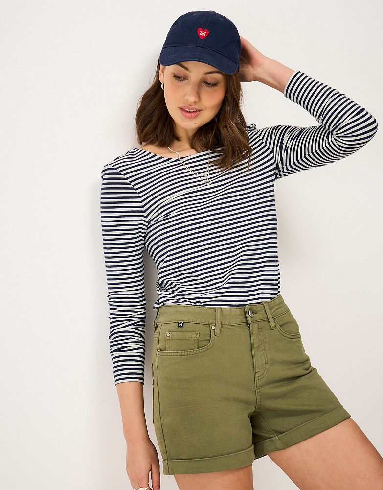 Ballet Back Jersey Top in Navy