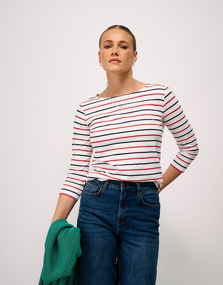 Essential Breton in White, Red & Navy Stripe