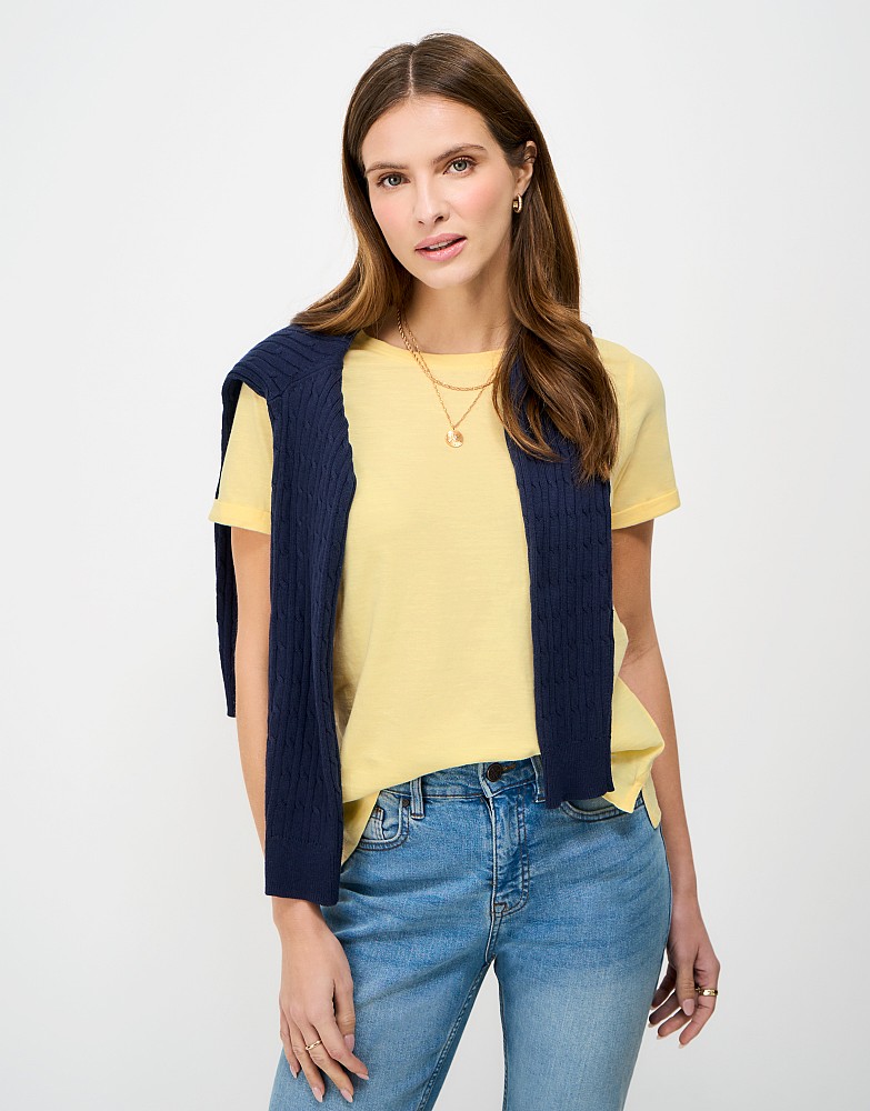 Crew Slub T-Shirt in Yellow