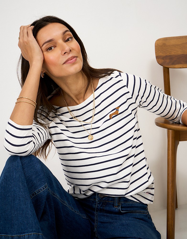 Embroidered Essential Breton in White