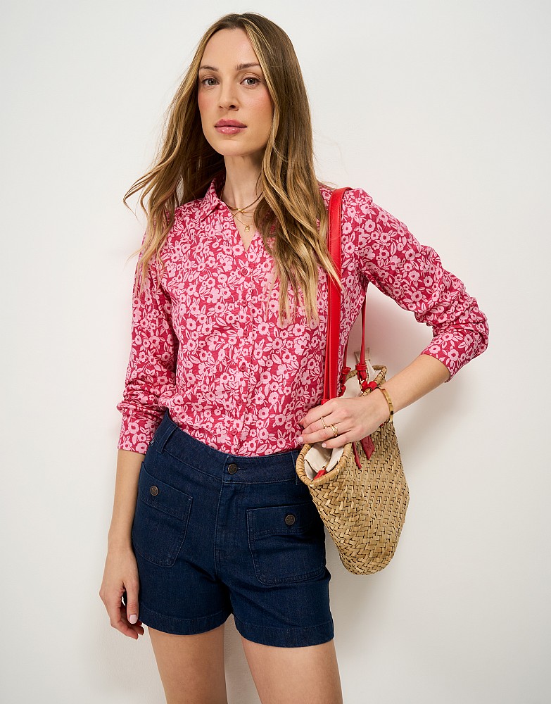 Jersey Shirt in Pink Floral Print