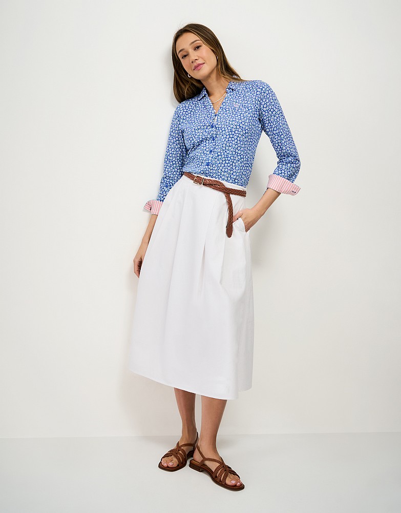 Jersey Shirt in Blue Vintage Daisy Print