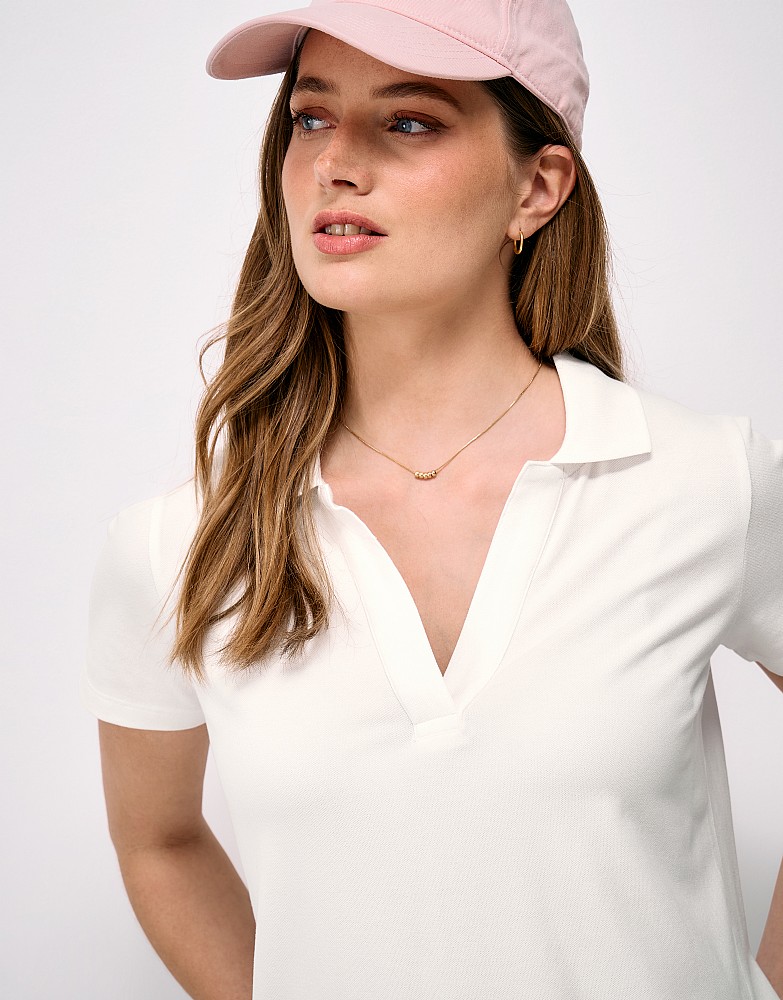 Modal Blend Stretch Polo in White