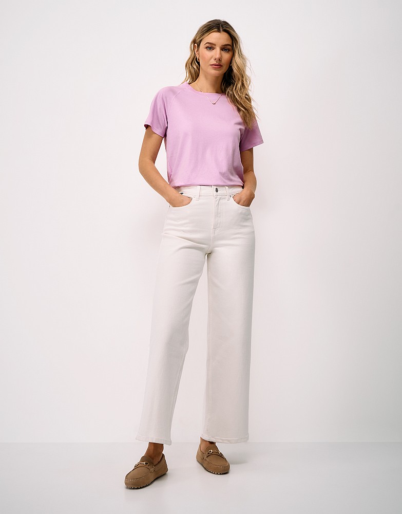Women's Raglan Sleeve T-Shirt in Pink from Crew Clothing Company
